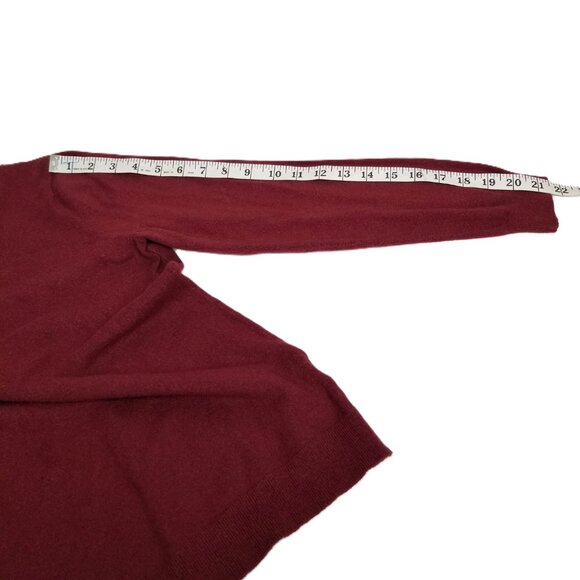 Love Ellie Sweater M Burgundy Crossback Detail Boat Neck Minimalist - Picture 9 of 10